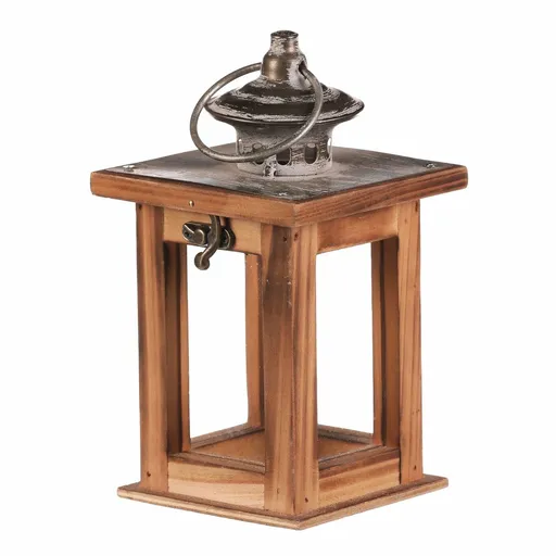 Lanterna din lemn Alpera maro, 11 x 11 x 20 cm