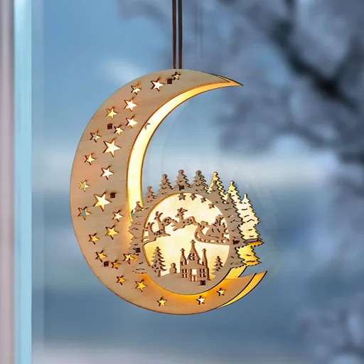 LED-uri de decorare din lemn Magic Moon