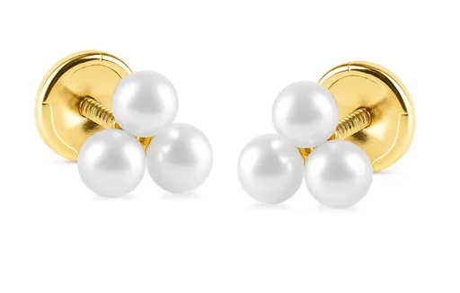 Brilio Cercei rafinați, placați cu aur, decorați cu perle naturale 14/146.451/17P