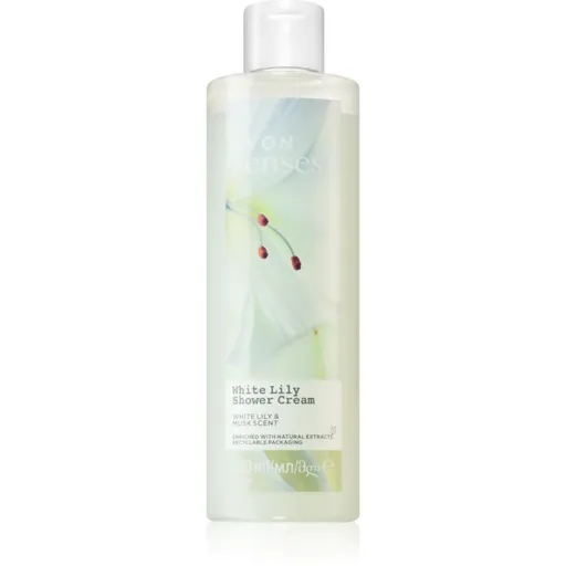 Avon Senses White Lily & Musk cremă de duș energizantă 250 ml