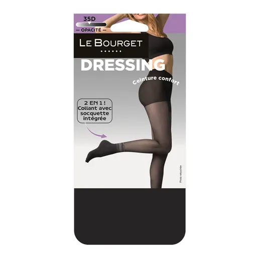 Colanți cu talie confortabilă și efect de șosetă