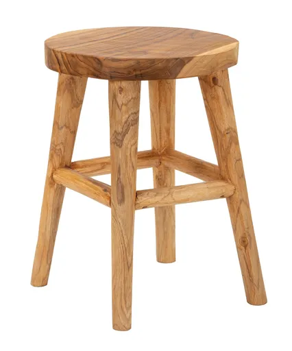 Scaunel Bulat, Mauro Ferretti, 40x40x55 cm, tec reciclat, lucrat manual, model unicat, maro