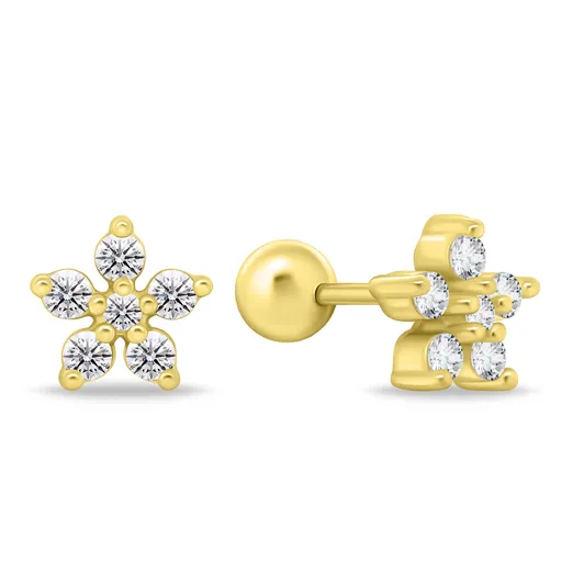 Brilio Silver Cercei delicați placați cu aur cu zirconii transparente EA1092Y