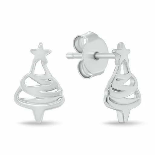 Brilio Silver Cercei de Crăciun din argint Brăduțel EA1244W