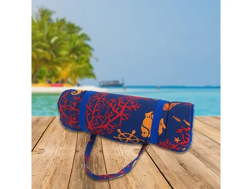 Șezlong de plajă cu căluț de mare și corali