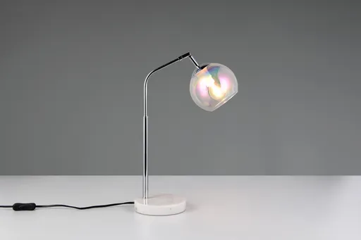 Lampa de masa Paxton, TRIO, 28x15x45 cm, 10W, 1x E14, metal, argintiu