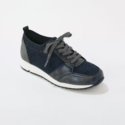 Adidași cu șireturi din tricot lucios