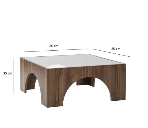 Masuta de cafea, Hanah Home, Seine, 80x35x80 cm, Nuc / Gri închis