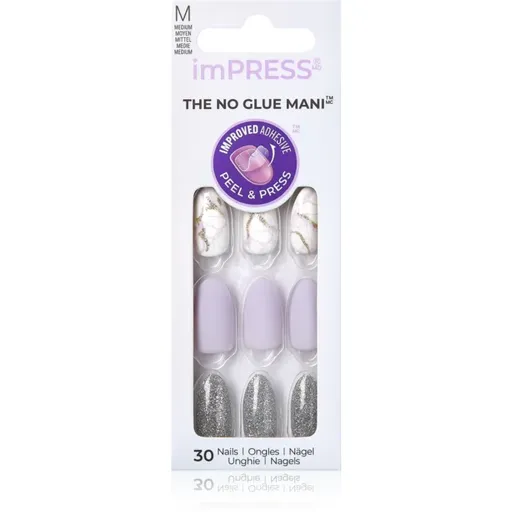 KISS imPRESS The No Glue Mani Medium unghii artificiale autoadeziv Climb Up 30 buc
