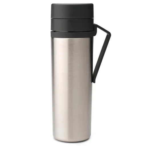 Sticla thermos Brabantia Make&Take 1008487, 500 ml, Pereti dubli, Fara BPA, Argintiu/gri închis