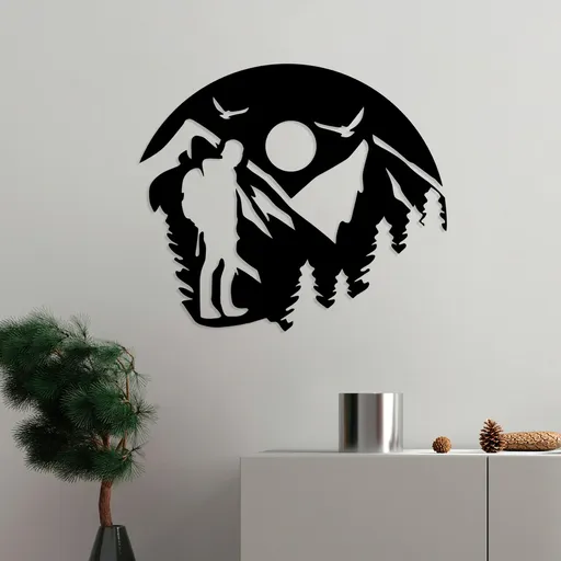 Decoratiune de perete, Outdoor, Dimensiune: 61 x 70 cm, Negru