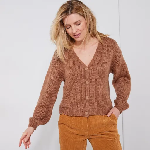 Pulover elastic cu decolteu în V