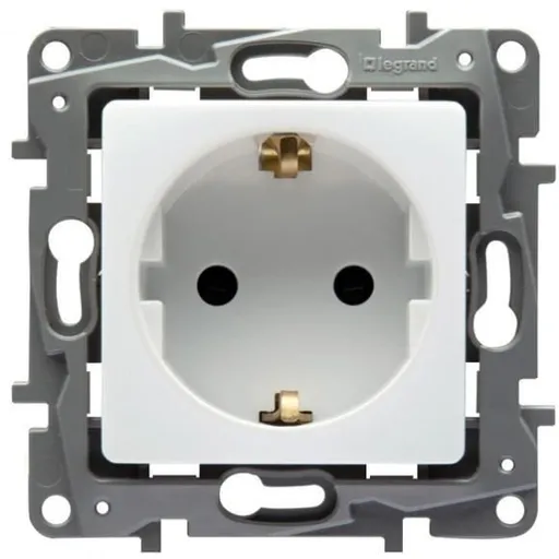 Priza simpla alba cu protectie pentru copii Legrand Niloe 764529