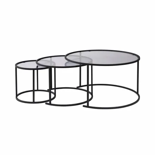 Set de măsuțe de cafea Aurum Black and Grey80 cm, 3 buc., negru
