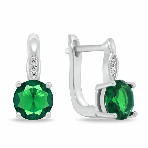 Brilio Silver Cercei de lux din argint cu zirconi verzi EA548WG