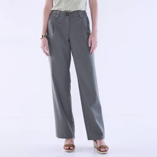 Pantaloni largi de culoare solidă