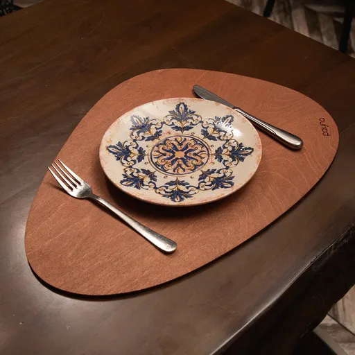 Set de covorașe de masă din lemn, Hermia, 790PYN1128, Dimensiune: 33 x 45 cm (4 bucăți), Roz