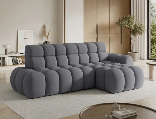 Coltar extensibil dreapta 3 locuri ELTAP, Ceedro, 283x165x98 cm, lemn/poliester, gri inchis