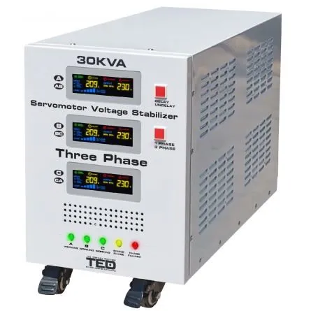 Stabilizator de retea trifazat TED000156, maxim 30KVA-SVC cu servomotor 380V, 24KW