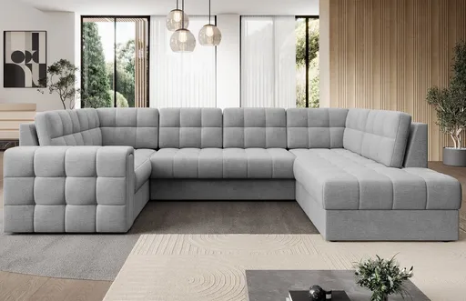 Coltar extensibil dreapta 5 locuri ELTAP, RT-85MO, Blewett, 299x198x82 cm, lemn/poliester, gri deschis