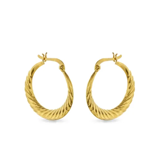 AGAIN Jewelry Cercei rotunzi stilați placați cu aur AJNS0063