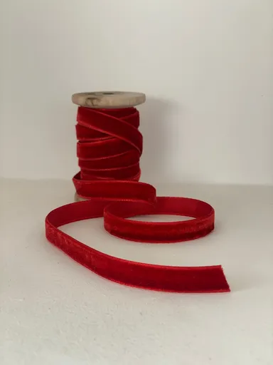 Ornament de brad de Crăciun, BSY613, 4.3x6 cm, Catifea, Rosu