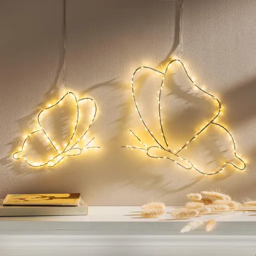 Decoratiuni LED suspendate Fluturi, set 2 buc
