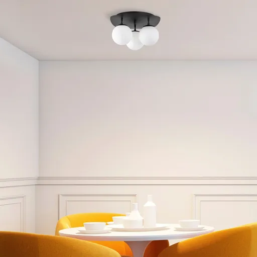 Lustra, Opviq, 942FLG1385, Alb/Negru