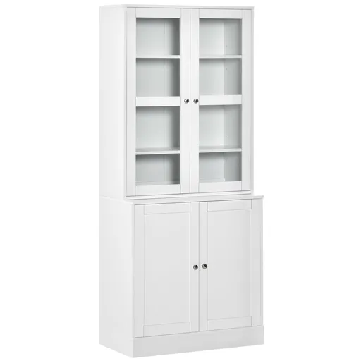 HOMCOM Bibliotecă Perete, 2 rafturi, 76 cm x 40 cm x 178,5 cm, Alb | Aosom Romania
