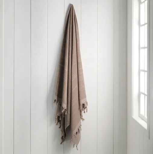 Prosop de plaja, L'essentiel Maison, Monaco, Bumbac, Bej