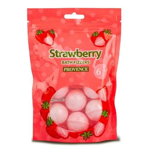 Bile de baie spumantă Provence Sparkling  Strawberry, 6 buc., roșu