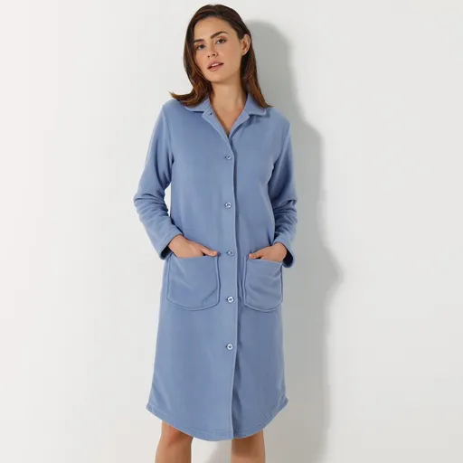 Halat de baie din fleece cu nasturi