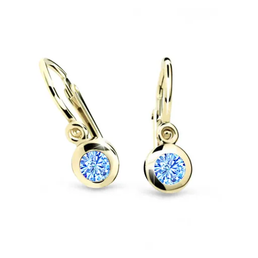 Cutie Jewellery Cercei din aur pentru copii C1537-10-X-1 albastră deschisă