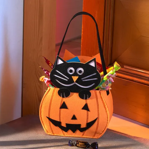 Geantă de Halloween Dovleac cu pisică