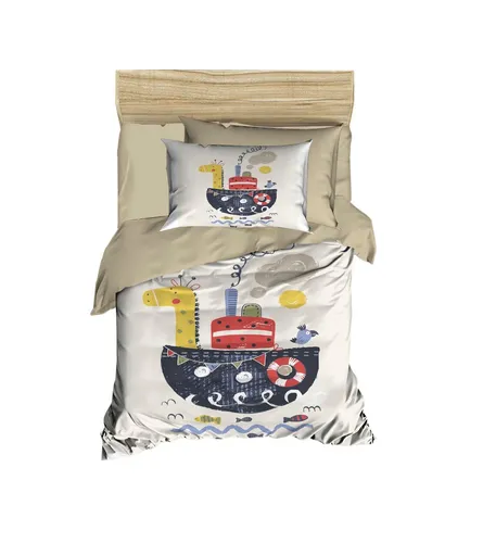 Lenjerie de pat pentru copii, L'essentiel Maison, PH156, Bej / Alb / Bleumarin / Galben / Roșu