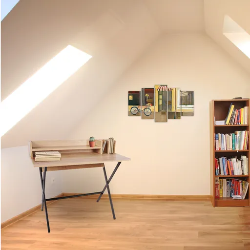 Birou, Hanah Home, Lozan, 100x50x89 cm, Stejar / Negru