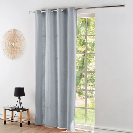 Perdea opacă Colombine, monocoloră, cu ochiuri la capăt