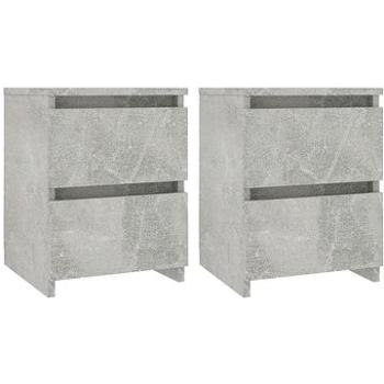 Noční stolky 2 ks betonově šedé 30 x 30 x 40 cm dřevotříska (800522)