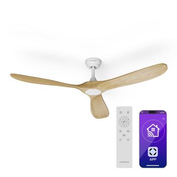Klarstein Ventilator de tavan Bahama Breeze Smart Ceiling Fan, palete rotor din lemn masiv, telecomandă + control prin aplicație