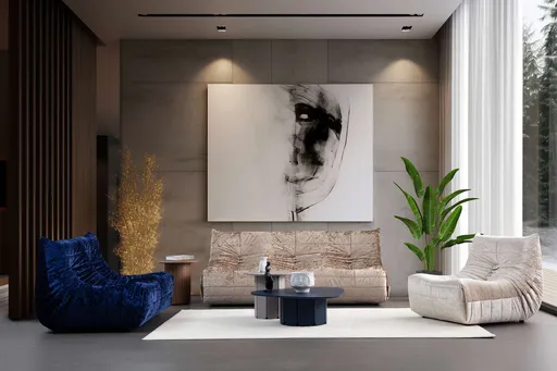 Canapea 2 locuri, Atelier del Sofa, 560ARE5219, PAL, Albastru