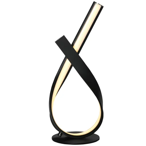 HOMCOM Lampă de masă design contemporan - lampă de masă design în spirală - dim. 21L x 15l x 43H cm - aluminiu negru LED alb cald | Aosom Romania