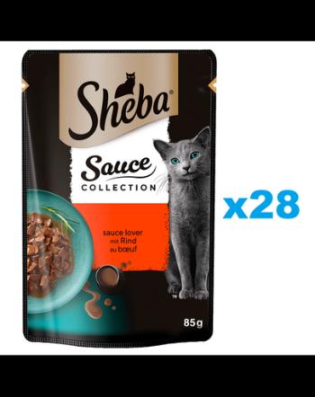 SHEBA Sauce Collection plic cu vita in sos 28x85 g mancare umeda completa pentru pisici adulte