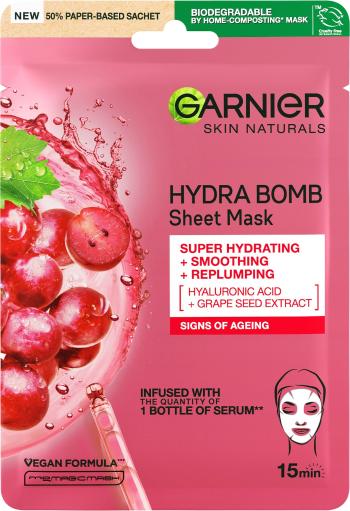 Arcpakolás GARNIER Skin Naturals Hydra Bomb Tissue Mask Grape Seed Extract 28 g