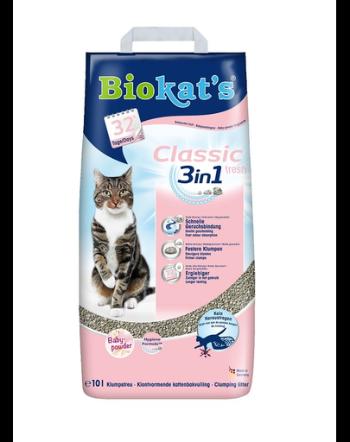 BIOKAT'S Classic Fresh 3in1 10 L nisip pentru pisici, din bentonita parfumata