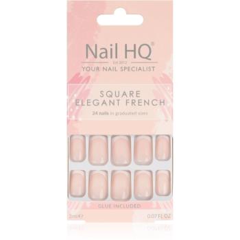 Nail HQ Square unghii artificiale Elegant French 24 buc