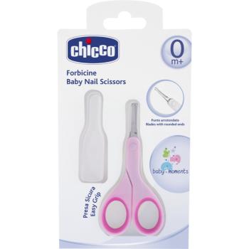 Chicco Baby Moments foarfece cu vârf rotunjit pentru copii 0m+ Pink 1 buc