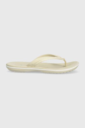 Crocs flip-flop Crocband Flip bézs, női, lapos talpú, 207714