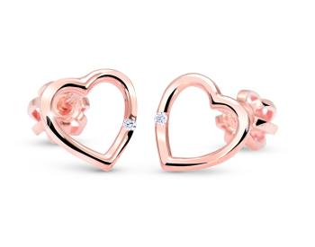 Cutie Jewellery Cercei in formă inimă din aur cu zircon C2761-30-X-4 alb