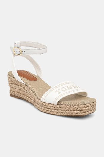 Sandále Tommy Hilfiger TOMMY HILFIGER ESPAD MID WEDGE biela farba, FW0FW08805