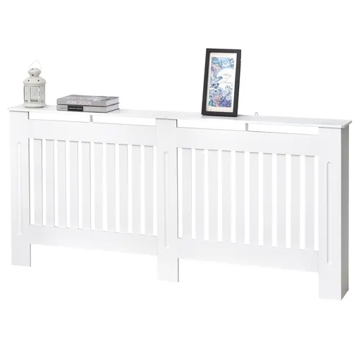 HOMCOM Carcasă Modernă pentru Calorifer din MDF Stratificat, Carcasă Calorifer pentru Casă și Birou, 172x19x81 cm, Alb | Aosom Romania